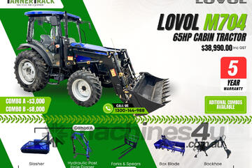 TANNERTRACK - LOVOL M704 65HP 4WD Cabin Tractor inc Loader & 4in1 Bucket