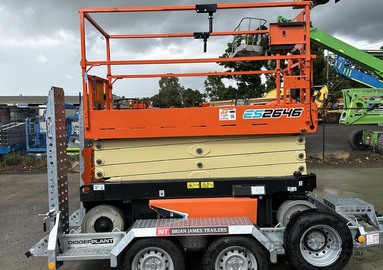 2023 USED JLG Electric 26ft Scissor Lift New Plant Trailer image 2