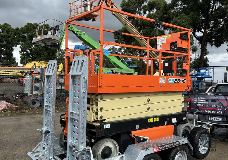 2023 USED JLG Electric 26ft Scissor Lift New Plant Trailer image 3