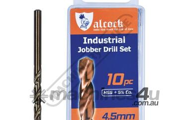 4.5mm HSS Jobber Drill Pack - 10 Piece M35 Grade HSS with 5% Cobalt 135 Precision Ground Flute & S