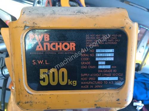 500kg PWB Anchor Hoist ,500kg Hitachi hoist