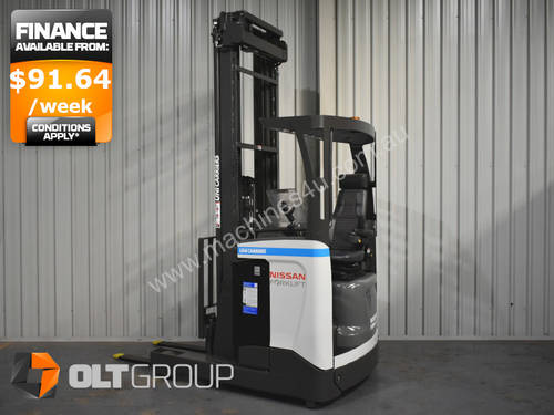 Nissan High Lift Forklift 7950mm Electric Ride Reach Truck Electric 1.6 Tonne Melbourne