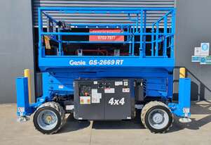 Genie 26ft Rough Terrain Scissor Lift Exceptional 4WD & Full Height Drive for Any Terrain!