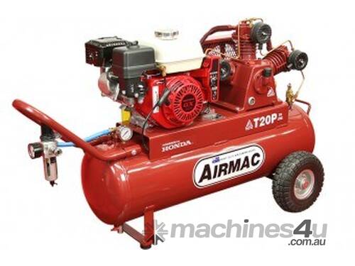 caption Airmac T20P-H 6.5 Air Compressor with Electric Start