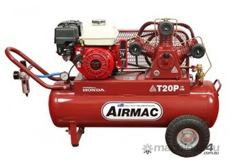 caption Airmac T20P-H 6.5 Air Compressor with Electric Start