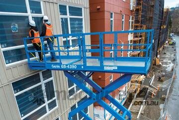In Stock Now! Genie GS-4390 Rough Terrain Scissor Lifts In Stock Now! Genie GS-4390 Rough Terrain Scissor Lifts