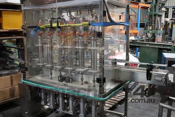6 Head Automatic Bottle Filler Filling Line with Labeler