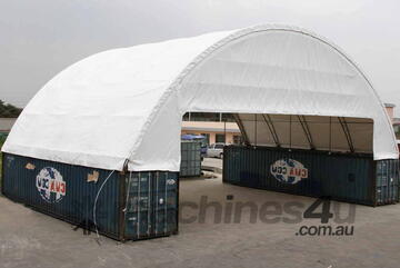   18m x 12m Double Trussed Container Shelter Workshop Igloo Dome