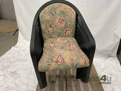 8 Floral Pattern Fabric Chairs