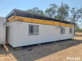 2x 40ft Atco Portable Buildings with Metal Patio Roof Over Entire Structure, 1x Unit Comprising 2x B - picture0' - Click to enlarge